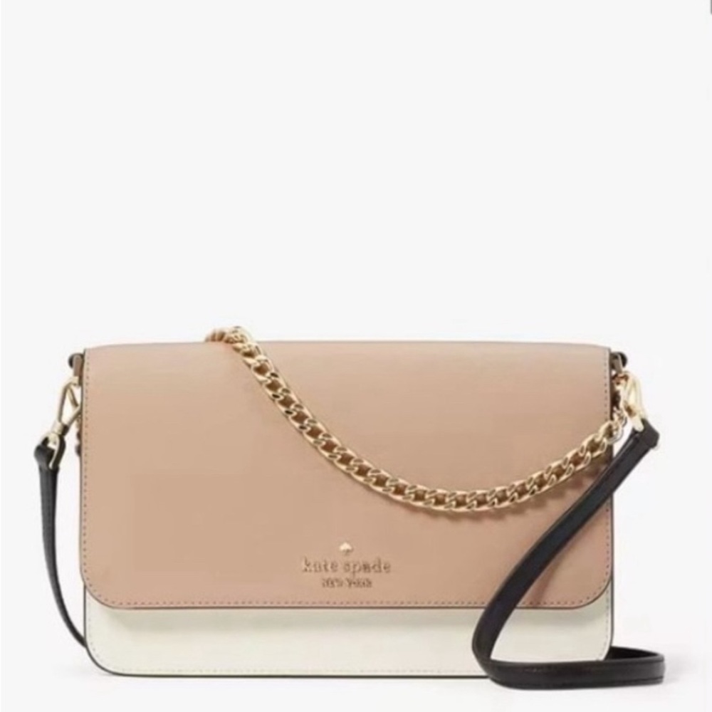Used Kate Spade cross body bag with gold chain, excellent condition.